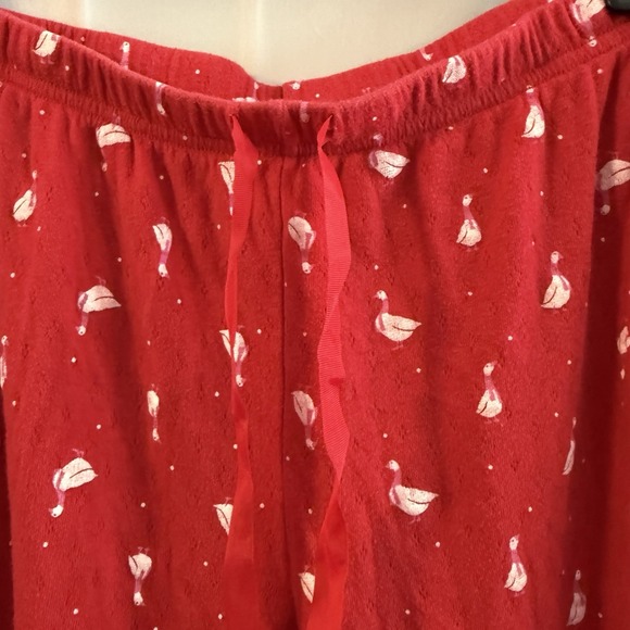 Womens XL Christmas Goose Holiday Sleepwear Red Pajamas Pjs Sleep Pants Top - Picture 5 of 9